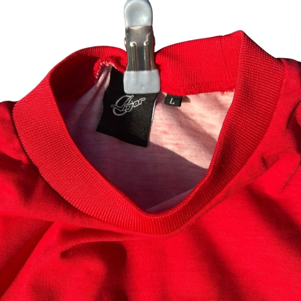 Vigor‎ Motocross Jersey Kids Large Red Black Graphic Long Sleeve BMX Racing Y2K
